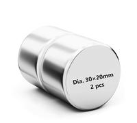 Realth Magnets Aimants en néodyme Disque permanents puissants en néodyme 30 mm * 20 mm pour projet scientifique de bureau de réfrigérateur et artisanat 2 paquet (MC302)