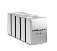 Realth Magnets Lot de 5 Aimants en Néodyme Extrêmement Super rectangulaires puissants pour réfrigérateur porte de douche entrepôt travail ou bureau projet scientifique enseignement bricolage(MC728)