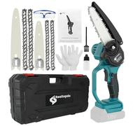 Realtopdo Mini tronçonneuse de 15 cm et 20 cm compatible avec batterie Makita 18 V, tronçonneuse sans fil avec lubrification automatique, tension de chaîne sans outil pour sécateur (sans batterie)