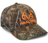 Realtree Edge Blaze Logo Camo Mesh Trucker Cap Casquette Snapback Évacuation de la Transpiration Profil Bas Moyen Visière Précourbée Camouflage Casquette Chapeau, L/Taille Unique