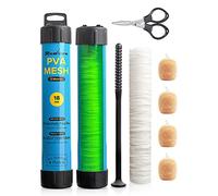 Realure Kit de maille PVA 5M avec ciseaux - 18mm 25mm 37mm 44mm de large - Accessoires de pêche à la carpe avec système entonnoir et piston - Sac à appâts à dissolution rapide pour l'alimentation en