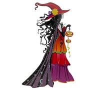 reamhome 1 pièce Halloween sorcière décoration extérieure Halloween sorcière décoration fantastique collection d'art Halloween, cour, jardin, pelouse L