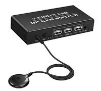 reamhome Commutateur KVM 2 en 1 pour ordinateur portable 2 ports 8K @ 30 Hz Displayport 1.2 Commutateur 2 en 1 avec 3 ports USB 2.0 pour 2 PC PC Partage clavier souris