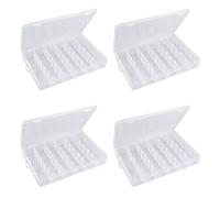 reamhome Lot de 4 boîtes de rangement en plastique transparent à 18 compartiments pour loisirs créatifs, boîte de pêche avec séparateurs