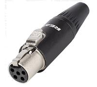 REAN Mini XLR Plug 5-pin Par Neutrik Tiny XLR Femelle | RT5FC-B (Femelle - Noir)