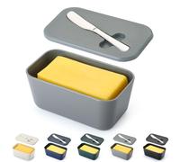 ReaNea Beurrier avec couvercle pour étagère de comptoir et de porte de réfrigérateur, porte-beurre en plastique, récipient à plateau avec couteau à beurre, lavable au lave-vaisselle