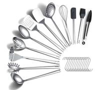 ReaNea Ensemble d’ustensiles de cuisine en acier inoxydable 26 pièces, ensemble de spatules en métal, ustensiles de cuisine durables polis miroir pour toutes les tâches de cuisson