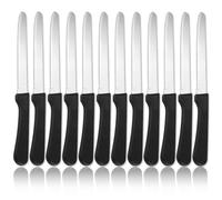 ReaNea Ensemble de 12 couteaux à steak avec bord dentelé, couteau de cuisine en acier inoxydable avec poignée ergonomique, résistant à la rouille, lavable au lave-vaisselle