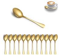 ReaNea Ensemble de 12 cuillères à café en or, cuillères à dessert en acier inoxydable, cuillère à mélanger au lait pour la maison, restaurant, hôtel, mariage, événement