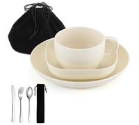 ReaNea Ensemble d'ustensiles de Camping avec Tasse à café, Couverts de Voyage Comprenant cuillère, Fourchette, Couteau pour la Maison, la Piscine, l'extérieur, Le Pique-Nique, Le Camping