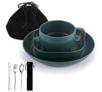 ReaNea Ensemble d'ustensiles de Camping avec Tasse à café, Couverts de Voyage Comprenant cuillère, Fourchette, Couteau pour la Maison, la Piscine, l'extérieur, Le Pique-Nique, Le Camping