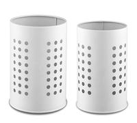 ReaNea Lot de 2 supports d'ustensiles de cuisine en acier inoxydable blanc pour plan de travail, organiseur élégant et décoration de cuisine