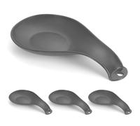 ReaNea Lot de 4 repose-cuillères en plastique gris pour cuisinière, ustensiles de cuisine pour louches, pinces, spatule, porte-cuillère, passe au lave-vaisselle