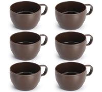 ReaNea Lot de 6 tasses à café en plastique léger et durable pour la maison, l'extérieur, le pique-nique, le camping, idée cadeau d'anniversaire 355 ml