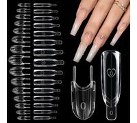 Reaorktic 120 Pièces Sandwich Poppit Ongle Kit, Popit Ongle Sandwich | Réutilisable Transparentes Dual Nail Form Polygel Ongles, Gel Popit Ongles Pour Extensions French Manucure Et Nail Arts