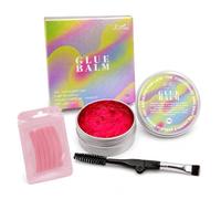 Reaorktic Colle Rehaussement Cils, 12g Lash Lifting Glue Balm Formule Douce | Baume Rehaussement de Cils, Colle Sourcils avec Petite Brosse et Bande de Silicone, Facile à Appliquer et Retirer, Rose