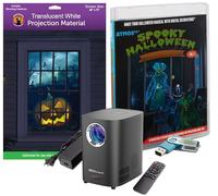 Reaper Brothers Kit de décoration numérique effrayant d'Halloween comprenant 9 effets vidéo AtmosFX pour Halloween Plus Projecteur HD super lumineux et écran de projection holographique de 122 x 183