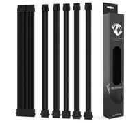 Reaper Cable Premiums - Kit d'extension gainé pour bloc d'alimentation - Peignes de câble en aluminium - Rallonges d'alimentation - 1 x 24 broches / 2 x 4+4 broches / 3 x 6 + 2 broches - 30 cm (noir)
