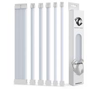 Reaper Cable Sleeved PSU Extension Set - Power Supply Extensions - 1x 24 Pin/ 2x 8 Pin/ 2x 6 Pin/ 1x 4+4 Pin - With Combs - 30cm (All White)