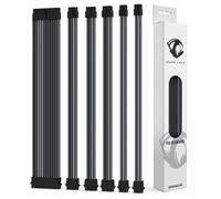 Reaper Cable Sleeved PSU Extension Set - Power Supply Extensions - 1x 24 Pin/ 2X 8 Pin/ 2X 6 Pin/ 1x 4+4 Pin - with Combs - 30cm (Carbon & Billet Grey)