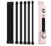 Reaper Cable Softies - Soft & Supple Sleeved PSU Extension Set - Power Supply Extensions - 1x 24 Pin / 2x 4+4 Pin / 2x 6+2 Pin / 1x 6-Pin - 30cm (Black)