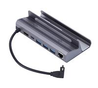 Reapyyt 1 PC 6 en 1 Hub USB C Station d'accueil USB C A -Compatible 4K60Hz RJ45 PD100W Dock HUB USB 3.0 Hub USB-C en alliage d'aluminium