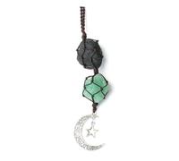 Reapyyt 1 pièce pendentif voiture étoile lune pierre cristal chakra quartz filet pendentif voiture pendentif ornement cadeau A