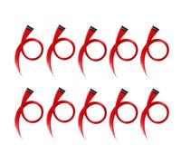 Reapyyt 10 PièCes Arc-En-Ciel Fille Extension de Cheveux en ÉVidence ÉPingle à Cheveux Longue Pince à Cheveux Droite DéCoupable pour Cheveux Faux Cheveux Rouge 3.2X55 cm