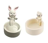 Reapyyt 2 PièCes Bougeoir de Dessin Animé Bougeoirs Votifs pour Chandeliers Bougeoir pour Table Bougie Mignonne,C