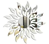Reapyyt 5 Ensembles D'Autocollants Muraux à Faire Soi-Même, pour Salle de Soleil, Mur, Meuble TV, Plafond, Décoration Artistique Amovible en Forme de Miroir, Argent