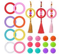 Reapyyt Anneau de Perles en Silicone 65 mm, Perles en Caoutchouc, Perles Rondes en Vrac, Perles de Bricolage, Porte-CléS, Stylo, Bracelets, Fournitures de Fabrication