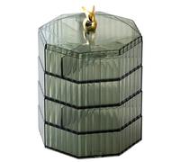 Reapyyt Boîte à bijoux en acrylique avec poignée, boîte à bijoux transparente pour femmes et filles, organisateur de maquillage, durable, facile à utiliser, vert