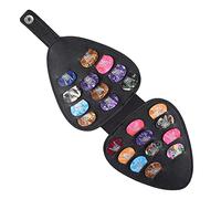 Reapyyt Étui de rangement pour médiators de guitare comprenant 22 médiators de guitare - Pochette de rangement pour basse/ukulélé, Noir