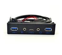Reapyyt HUB USB 5 Ports USB 3.1 TYPE-C USB 3.0 Panneau Avant Audio HD Jack pour Casque 3,5 mm Adaptateur d'extension pour Bureau 3,5 Pouces