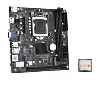 Reapyyt ITX H61 Carte mère de bureau + I3-3240 CPU LGA 1155 Support jusqu'à 16 Go DDR3 1600 MHz RAM Slots 100M Carte réseau 1 set Noir PCB