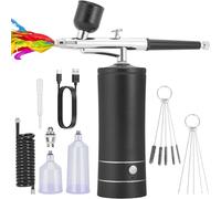 Reapyyt Kit aérographe avec compresseur rechargeable fils, gère automatiquement la peinture des modèles, les ongles, le maquillage B