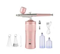 Reapyyt Kit AéRographe Compresseur AéRographe pour Machine à AéRographe à Ongles Rechargeable Portable pour Peinture ModèLe Maquillage Gâteau DéCor A