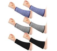 Reapyyt Lot de 3 paires de protections pour bras en HPPE d'environ 20 cm pour peau fine et contusions. Manchon résistant aux coupes, niveau 5 de protection pour les brûlures aux avant-bras.