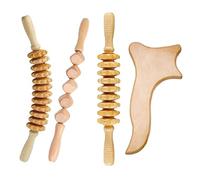 Reapyyt Lot de 4 bâtons de massage portatifs pour modeler le corps, masseur pour le drainage lymphatique de bande, thérapie de rouleau de corps