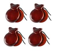 Reapyyt Lot de 4 castagnettes espagnoles traditionnelles flamenco en bois pour débutant