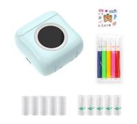 Reapyyt Mini imprimante portable pour téléphone, imprimante thermique sans fil, imprimante photo, imprimante de poche sans encre, imprimante Bluetooth, haute qualité, bleu