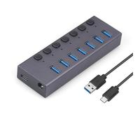 Reapyyt Répartiteur USB 3.0 7 ports de charge multi-interfaces avec interrupteur facile à utiliser