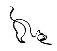 Reapyyt Sculpture d'art Minimaliste de Chat, Statue d'art de Dessin Géométrique de Ligne de Chat Abstraite en Métal, Statue pour la Décoration Murale de la Pièce