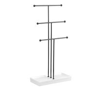 Reapyyt Support à Noir de Type T à 3 Niveaux, BoîTe de Rangement pour Bagues, Boucles d'oreilles, Colliers, Bagues, BoîTe à