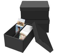 REAQUE Lot de 3 Boite Rangement Photo de 10 x 15 cm, Boîte à Photo à deux Compartiments, adaptée au Rangement de Photos, Cartes Postales et Fournitures Artisanales.