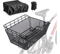 Rear Bike Basket with Cargo Net and Thick Liner for Bicycle,Thick Liner Bag for Bicycle,Electric Bike