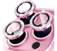 Rear Camera Protection For Iphone 13 Pro/13 Pro Tempered Glass, Glitter Lens Protector, 9h Hardness Hd Definition Anti-Scratch Ultra Resistant Lens Protector, Pink