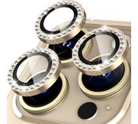 Rear Camera Protection For Iphone 13 Pro/13 Pro Tempered Glass, Glitter Protective Lens Lens, 9h Hardness Hd Definition Anti-Scratch Ultra Resistant Lens Protector, Gold