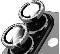 Rear Camera Protection For Iphone 16/16 Plus Tempered Glass, Glitter Lens Protector, 9h Hardness Hd Definition Ultra Resistant Anti-Scratch Lens Camera Protector, Black