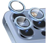 Rear Camera Protector Compatible With Iphone 13 Pro And Iphone 13 Pro , [Aluminium Alloy], Full Coverage & 9h Hardness Protective Film Lens, Alpine Blue Glitter